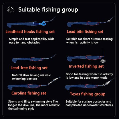 Paddle Tail Swimbaits,Soft Plastic Fishing Lures Swim Baits for Bass Fishing,30/50pcs with Box,Soft Plastic Swimbaits for Bass Trout Crappie Lures Kit for Saltwater Freshwater - color: A:1.97in/0.042oz-50pcs