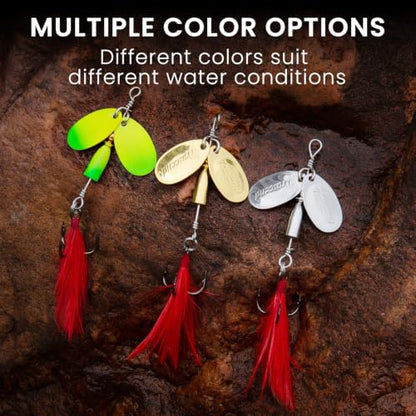 TRUSCEND Vibespinner Easy Catch Fishing Lures with BKK Hooks, Tail Spinner Baits with 4 Actions, Vibrating Swimming Flashing & Jigging for More Bites, Spoon Lures for Bass Trout Crappie Walleye Pike - color: B-5/32oz-1.7"