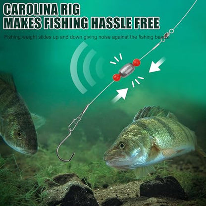 SILANON Pre-Rigged Carolina rig Saltwater Grouper Rig Egg Sinker Flounder Rigs with 10 Circle Hooks Steel Wire Leader for Catfish Snapper Flounder Halibut Redfish Surf Fishing Bottom Rig - size: 1oz Egg sinker Rig(4pcs)+Circle hooks(10pcs)
