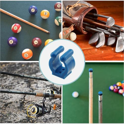 24 PCS Fishing Rod Clips, Wall Mount Fishing Pole Holder Clips for 0.66" to 0.95" Poles, Pool Cue Holder Storage Rack Replacement (Blue) - color: Blue