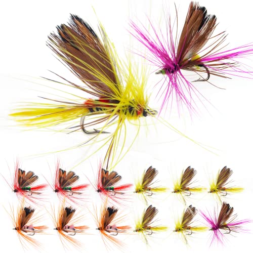 Fly Fishing Poppers Fly Fishing Dry Flies Topwater Fishing Lures Bass Popper Flies Bugs Lures Panfish Bait Fly Trout Bobber Flies Kit for Bass Trout Panfish Bluegill Salmon - color: B: 12pcs Fly Fishing Flies Kit