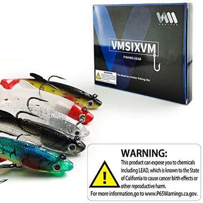 Soft Fishing Lures Shad Minnow Swimbaits, Pre-Rigged Jig Heads Paddle Tail Swim Baits for Bass, Trout, Walleye, Crappie, Sinking Jigs Bait for Saltwater Freshwater, Fishing Gifts for Men - color: A5-Weedness Pre Rigged Swim Baits-5pcs-3.15inch