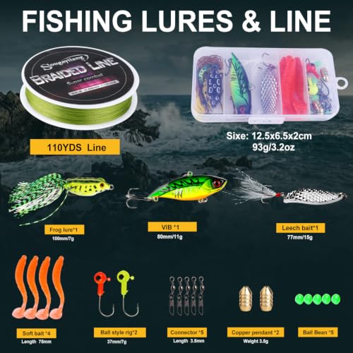 Sougayilang Fishing Rod Reel Combo with Telescopic Fishing Pole Spinning Reel Carrier Bag for Travel Saltwater Freshwater Fishing - size: 5.91 ft, style: A-fishing Full Kits With Carrier Case