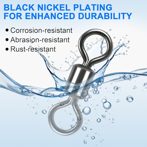 Rolling Barrel Fishing Swivel Black Nickle Fishing Hook Line Connector Fishing Tackle Accessories 30LB to 335LB 50-100pcs - size: 100pcs 2/0