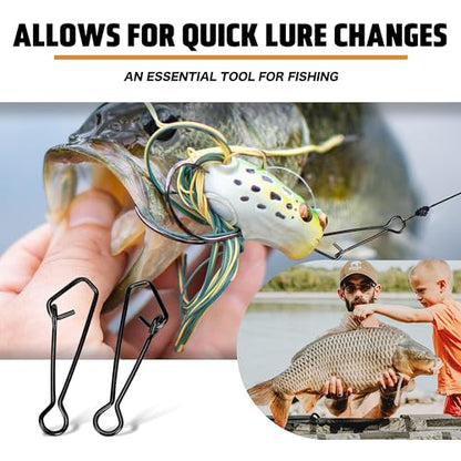 High-Strength Fishing Snaps Stainless Nice Snaps Fishing Clips Lure Hook Connector Quick Change Lock Saltwater Fishing Accessories - size: 3# (75b) / 100PCS