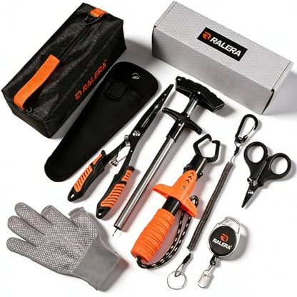 Fillet Knife Set for Beginner, Fishing Pliers Precisely, Fish Measuring Tape, Non Slip Grip Fishing Knife, Saltwater Fishing Accessories, Great Value Fishing Tackle - style: 7pc fishing tool kit