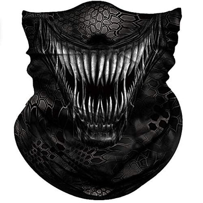 Obacle Bandana Face Mask Neck Gaiter Tube Mask Men Women for Sun Dust Protection - color: White Teeth Black Mask