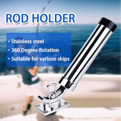 Made Set of 2 Fishing Rod Holder, 316 Stainless Steel Adjustable Fishing Pole Holder, Marine Deck Mount Trolling Rod Holder for Boat Ship Yacht - style: Style A-4177