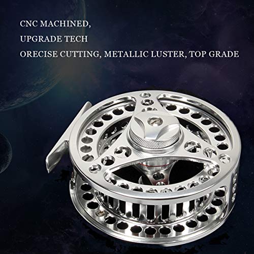 EX-ALC Fly Reel 3/4 5/6 7/8 9/10WT CNC Machined Large Arbor Aluminum Fly Fishing Reels Silver/Gunsmoke Fly Reels - color: Silver, size: 5/6WT Fly Reel