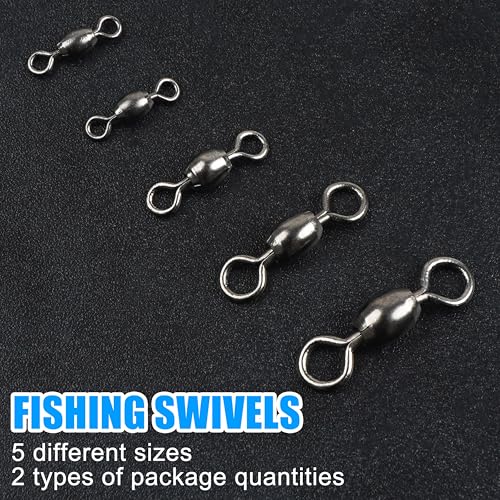 AGOOL Fishing Barrel Swivels, 50/150pcs Rolling Ball Bearings Fishing Swivels Fishing Tackle High Strength Copper with Stainless Steel Rings Line Lure Leaders Connectors 30LB-88LB - size: 2#