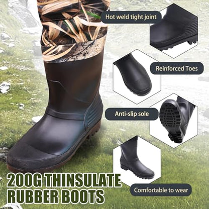 Neoprene Fishing Waders for Men, Waterproof Chest Waders - size: 13#