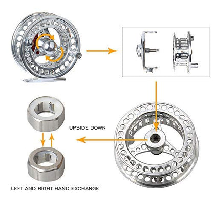 3/4 5/6 7/8 9/10WT Fly Fishing Reel with Line Combo 3 5 8 WT Fly Line Backing Leader CNC Machined Fly Reel - size: 4.0"