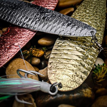 Magnum Flutter Spoon Deep Sea Jigging Fishing Lures, 7.5-9 Inch Large Hard Metal Sinking Trolling Casting Striper Fishing Spoon Baits for Striped Bass, Salmon, Walleye, Saltwater, Freshwater - color: B1 - 7.5" Classic - Gold