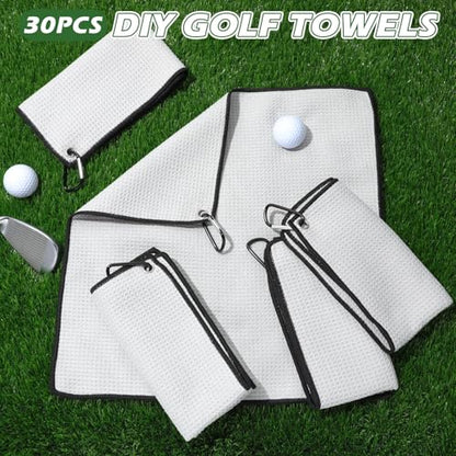 Batiyeer 30 Pcs Bulk Golf Towels for Golf Bags 16'' x 16'' Microfiber Fabric Golf Towel Waffle Pattern with Clip for Bags Men Mini Tournament Fitness Yoga Camping(Gray) - color: Gray