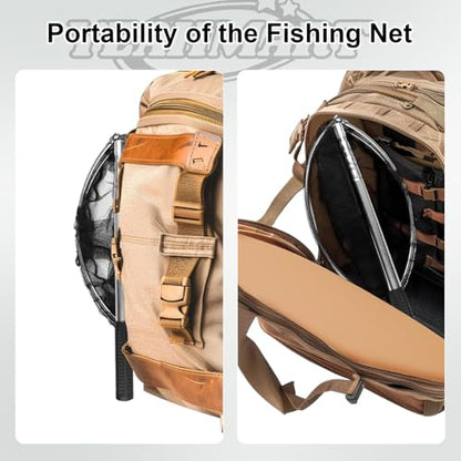 Yeahmart Fishing Landing Net with Telescopic Aluminum Handle Pole, Collapsible Nylon Mesh Minnow Fish Net for Saltwater & Freshwater, Portable Fishing Gear for Kids, Men, Women, Extends 21-75 Inches - style: 61.4" Full Length (4 Sectional Handle-round)