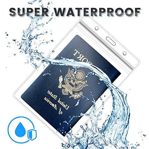 Tinlade Waterproof Passport Holder Pouch Ticket Holder Travel Wallet with Resealable Pockets Adjustable Lanyard for Men Women