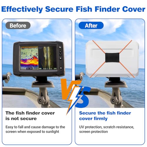 2 Pcs Fishing Graph Cover Straps - Keep Your Fish Finder Cover Secure During Travel - color: Orange