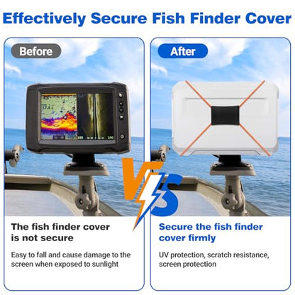 2 Pcs Fishing Graph Cover Straps - Keep Your Fish Finder Cover Secure During Travel - color: Orange