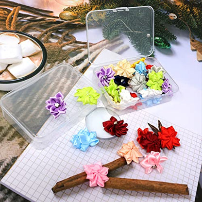 yueton 4pcs Clear White Rectangle Mini Storage Containers Box for Business Card,Accessories,Crafts,Screws,Drills,Battery