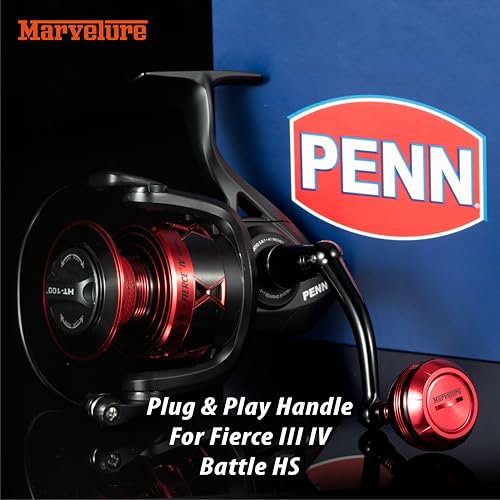 Foldable Power Handle for Penn Fierce III IV, Battle III HS Spinning Reel Replacement Handle (Not for Fierce Live Liner) - size: For Fierce/Battle HS 1000-4000 (Classic Version)