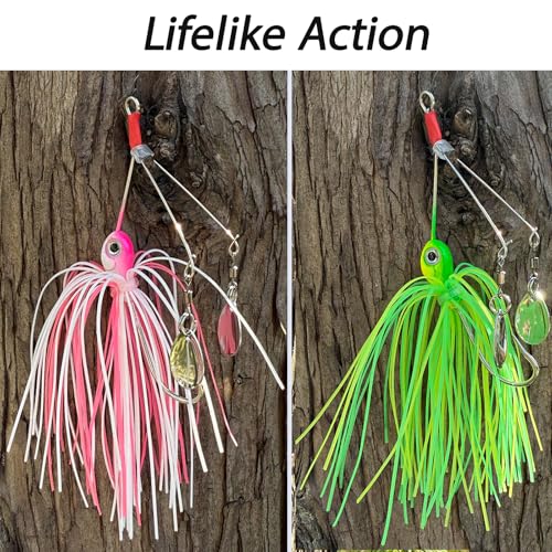 Tripquips Bass Spinner Baits, Spinnerbait Fishing Lures Hard Metal Swimbait for Bass Pike Trout Salmon 5Pcs - color: 5Pcs-0.42oz
