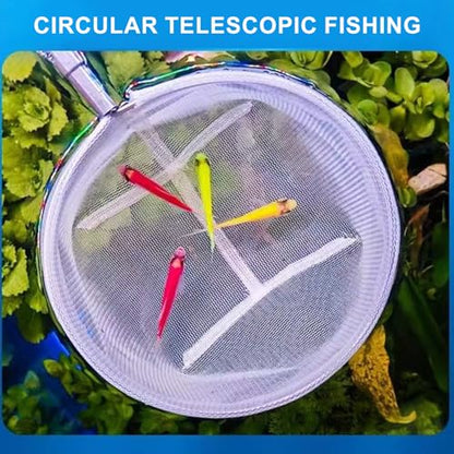 Fishing Landing Net with Telescoping Handle, Fishing Landing Net Freshwater, Bass, Trout Net, Compact Fishing Net for Catching Fish Shrimp and Aquariums Water Plant - color: Madoka