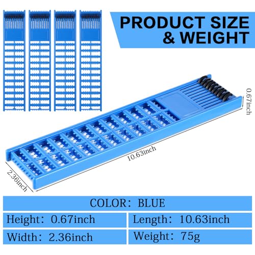Meooeck 8 Pieces Fish Hook Holder Snelled Fishing Leader Holder 10.6 x 2.36 x 0.67 Inch Line Organizer for Storing Line Rigs - color: Blue