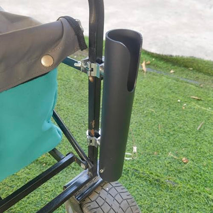 Rod Holders - Ideal for Wagons, Gardening Wagons, Gorillas and Campers, Golf carts. Clip-on mounting. - color: black aluminum