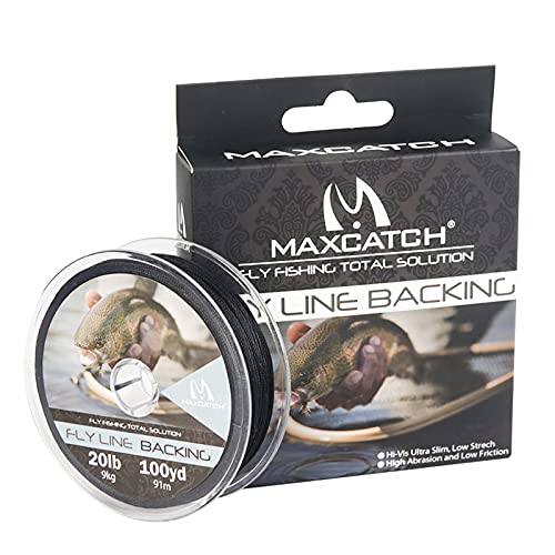 M MAXIMUMCATCH Maxcatch Braided Fly Line Backing for Fly Fishing 20/30lb(White, Yellow, Orange, Black&White, Black&Yellow, Blue, Pink, Green, Purple) - color: Black, size: 20lb,300yards