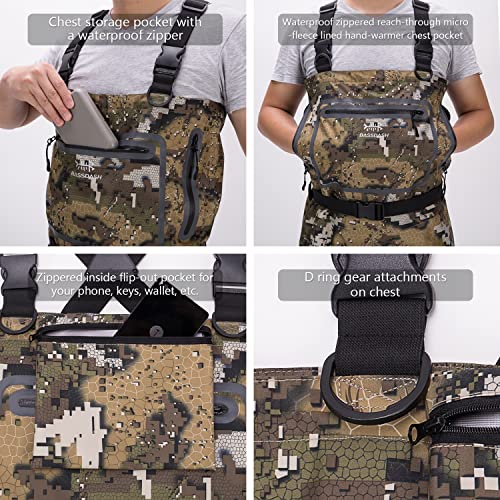 BASSDASH Breathable Ultra Lightweight Chest Stocking Foot Fishing Hunting Waders for Men - color: Veil, size: LLF12