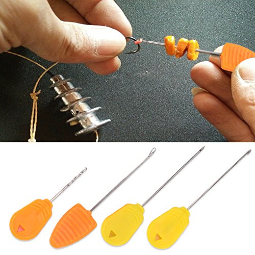 Carp Fishing Bait Needles, Portable Baiting Drill Stringer Hook Needles Set Hair Rigs Making Tool (4Pcs)