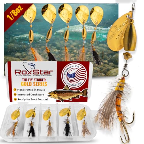 RoxStar Fly Strikers Proven Nationwide to Out-Fish Any Spinner | Hand-Tied in The USA | Most Versatile Fishing Spinner Ever! Trout, Bass, Steelhead