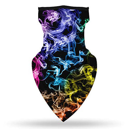 YAYOUREL Neck Gaiter Face Mask Bandanas for Men Women UV Face Scarf Cover Ear Loop Hole Facemask for Fishing Running Cycling - color: Colorful