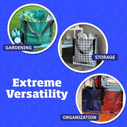 DURASACK Heavy Duty Storage Tote Bag 22-Gallon, Green, Pack of 4 | Rugged Woven Polypropylene Moving Bag, Reusable Self-Standing Design, Holds up to 500 Pounds - color: Green, size: Pack of 4