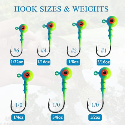 Crappie Jig Heads Kit - 20/25/40-PACK, 1/8oz 1/4oz 3/8oz, for Walleye Crappie Bass Panfish Freshwater Fishing Jig Hooks - size: 1/4oz-25Pack