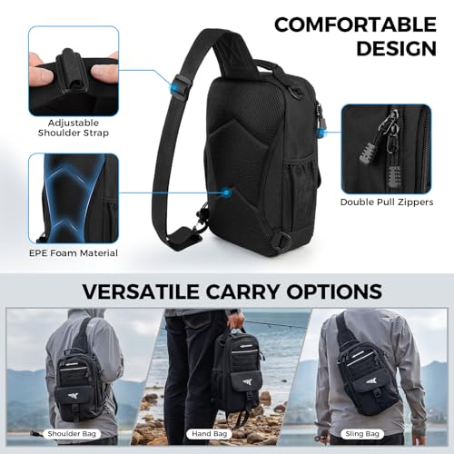 KastKing Everyday Essential Sling Tackle Bag & Tool Set, Fishing Scale & 3500-Tackle Box Waterproof, 7" Pliers, Lip Gripper - Fishing Gear and Gift for Men