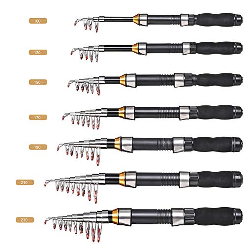 Gigicloud 1PCS Telescopic Fishing Rod 1.0m-2.3m Fishing Pole Glass Rod Super Short Mini Bass Bait Casting Fishing Rod - color: 1.0m