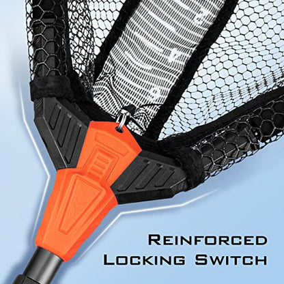 KastKing Pontus Fishing Net, Foldable & Lightweight Landing Net with Built in Length Scale, Strength Aluminum Handle, Fishing Gear and Gift for Men - style: Hoop Size: 18"(extendable)