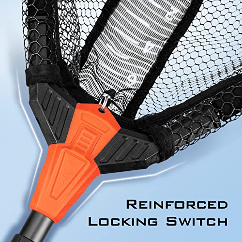 KastKing Pontus Fishing Net, Foldable & Lightweight Landing Net with Built in Length Scale, Strength Aluminum Handle, Fishing Gear and Gift for Men - style: Net Combo- Hoop Size: 18"(extendable)