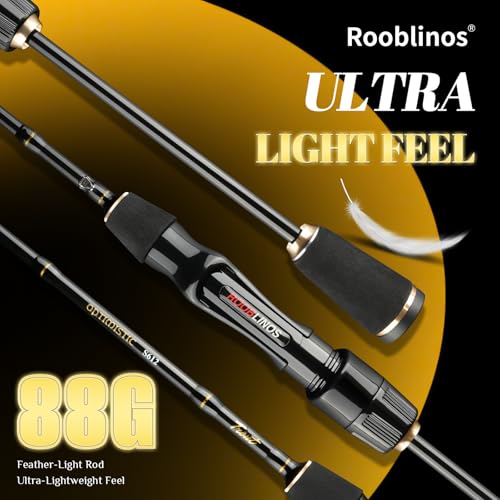 Ultralight Trout Spinning Rod,1.85m 6' Fast Action Carbon Fiber Fishing Pole, Stream Lake River Bass Trout Panfish Crappie 0.8-7g Lure, Sensitive Tip, Portable 2-Piece Travel Design - size: OPT-S612UL, 1.85m