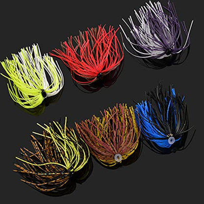Silicone Jig Skirts Spinnerbait Skirts 50 Strands Bass Fishing Lure Skirts Replacement for DIY Spinner Baits Buzzbaits Squid Jig Accessories - style: A-18 Packs