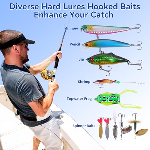 140/234PCS Fishing Lures Kit with Pliers, Fishing Gear Tackle Box Included Tackles, Bionic Baits,Spoon, Hooks, Weights Freshwater, Saltwater and Accessories for Men Women Kids - size: 234PCS