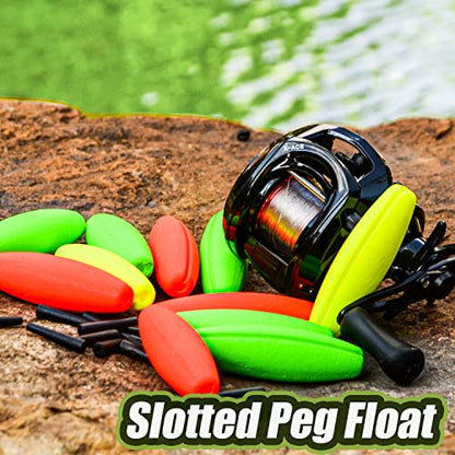 Peg Floats Slotted丨Fishing Floats for Catfish丨Fishing Cigar Foam Bobber for Santee Rig丨1.5in，2in，2.5in，3in - size: M-2", style: 2"mix-24pcs