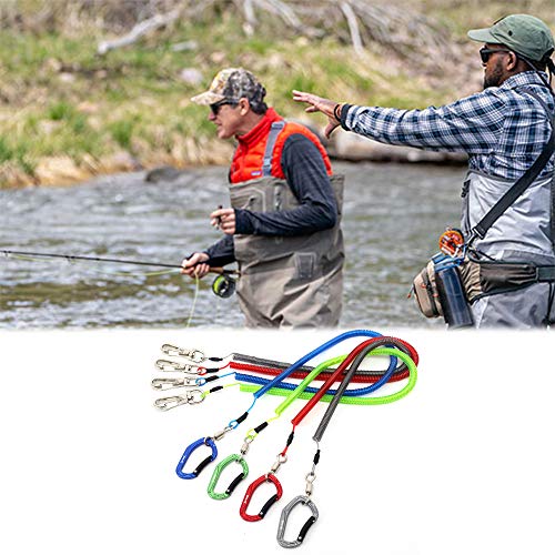 HERCULES M4 Fishing Lanyard, Fishing Pole Tether, Kayak Paddle Leash, Heavy Duty Retractable Coiled Lanyard for Fishing, Rods, Pliers, Boating, Paddles, Kayak - color: Pack of 2 Grey, 17.7" Plus
