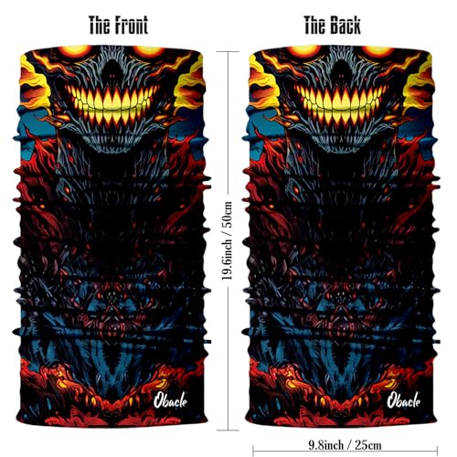 Obacle Bandana Face Mask Neck Gaiter Tube Mask Men Women for Sun Dust Protection - color: Skull Yellow Teeth