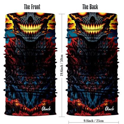 Obacle Bandana Face Mask Neck Gaiter Tube Mask Men Women for Sun Dust Protection - color: Skull Yellow Teeth