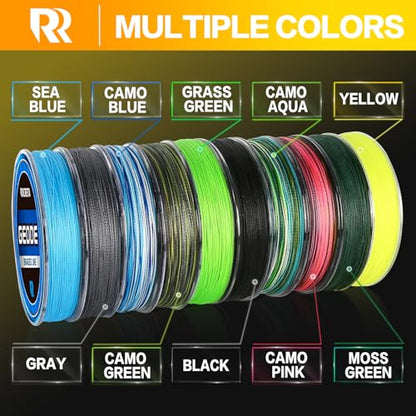 Geode Braided Fishing Line, Super Strong Power Braid Lines for Saltwater and Freshwater Fish 8-50lb, 150yds/300yds/500yds/1000yds - color: Hi Vis Yellow, size: 15LB(1000YDS)