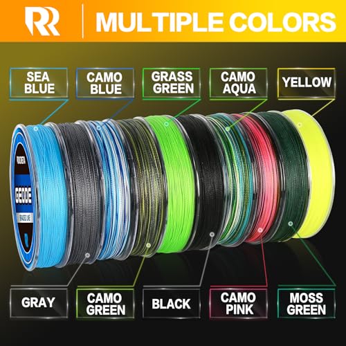 Geode Braided Fishing Line, Super Strong Power Braid Lines for Saltwater and Freshwater Fish 8-50lb, 150yds/300yds/500yds/1000yds - color: Hi Vis Yellow, size: 20LB(1000YDS)