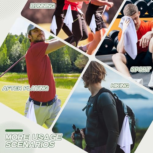 Batiyeer 30 Pcs Bulk Golf Towels for Golf Bags 16'' x 16'' Microfiber Fabric Golf Towel Waffle Pattern with Clip for Bags Men Mini Tournament Fitness Yoga Camping(White) - color: White
