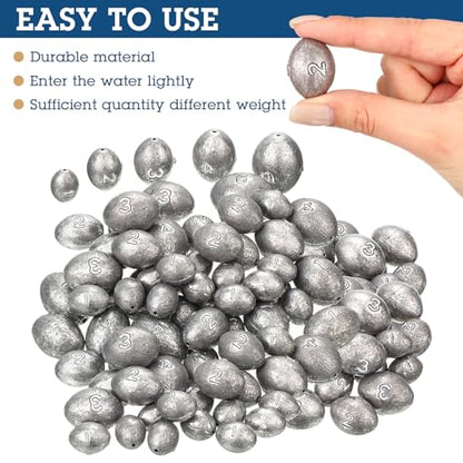 Egg Fishing Sinker Weights Kit Egg Weights Rig Drop Bass Casting Fishing Sinkers Saltwater Freshwater Gear Tackle - size: 1oz,2oz,3oz,4oz,6oz